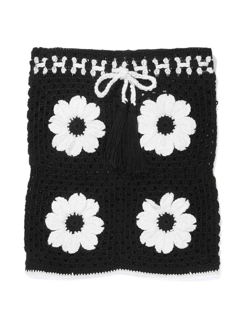 Nessi Byrd Kids floral crochet-knit skirt - Black von Nessi Byrd Kids