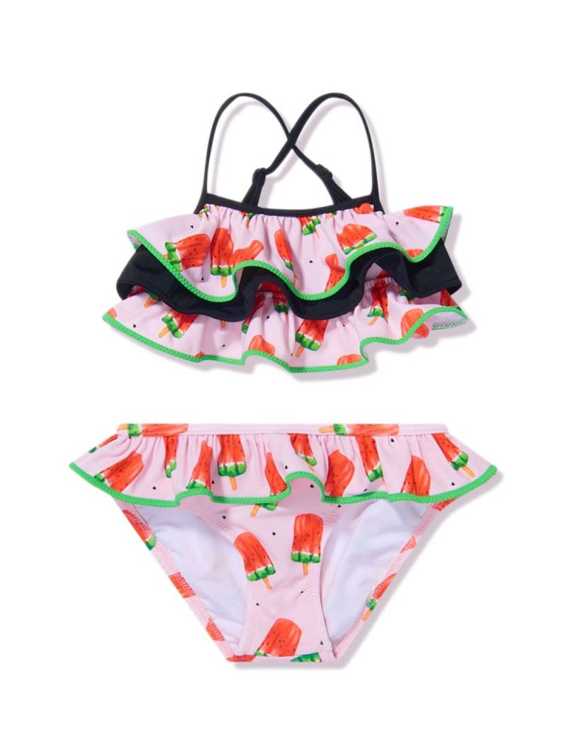 Nessi Byrd Kids watermelon-print frilled two-piece - Pink von Nessi Byrd Kids