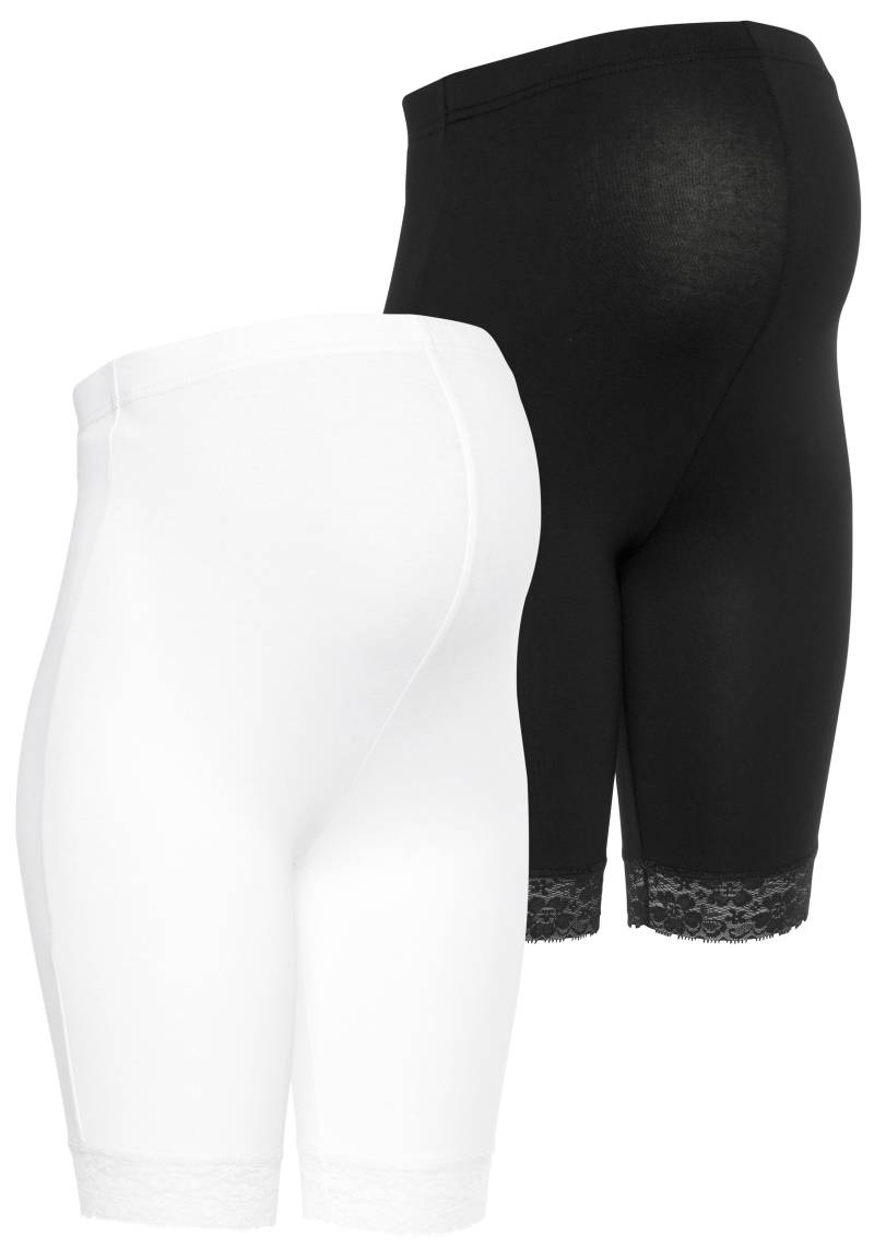 Neun Monate Umstandsleggings », 2er Pack Radler für Schwangerschaft und Stillzeit«, (Packung, 2 tlg.), mit Spitze am Saum von Neun Monate