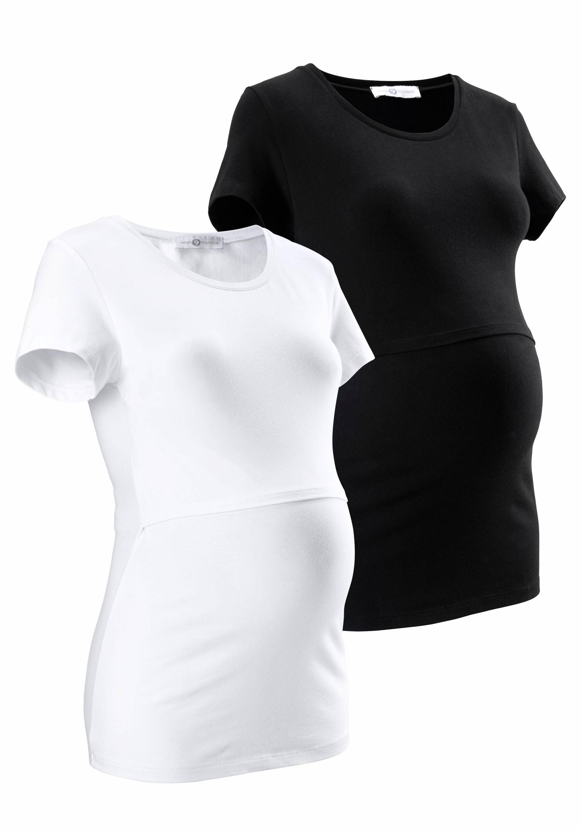 Neun Monate Umstandsshirt », 2er Pack T-Shirts für Schwangerschaft und Stillzeit«, mit praktischer Stillfunktion von Neun Monate