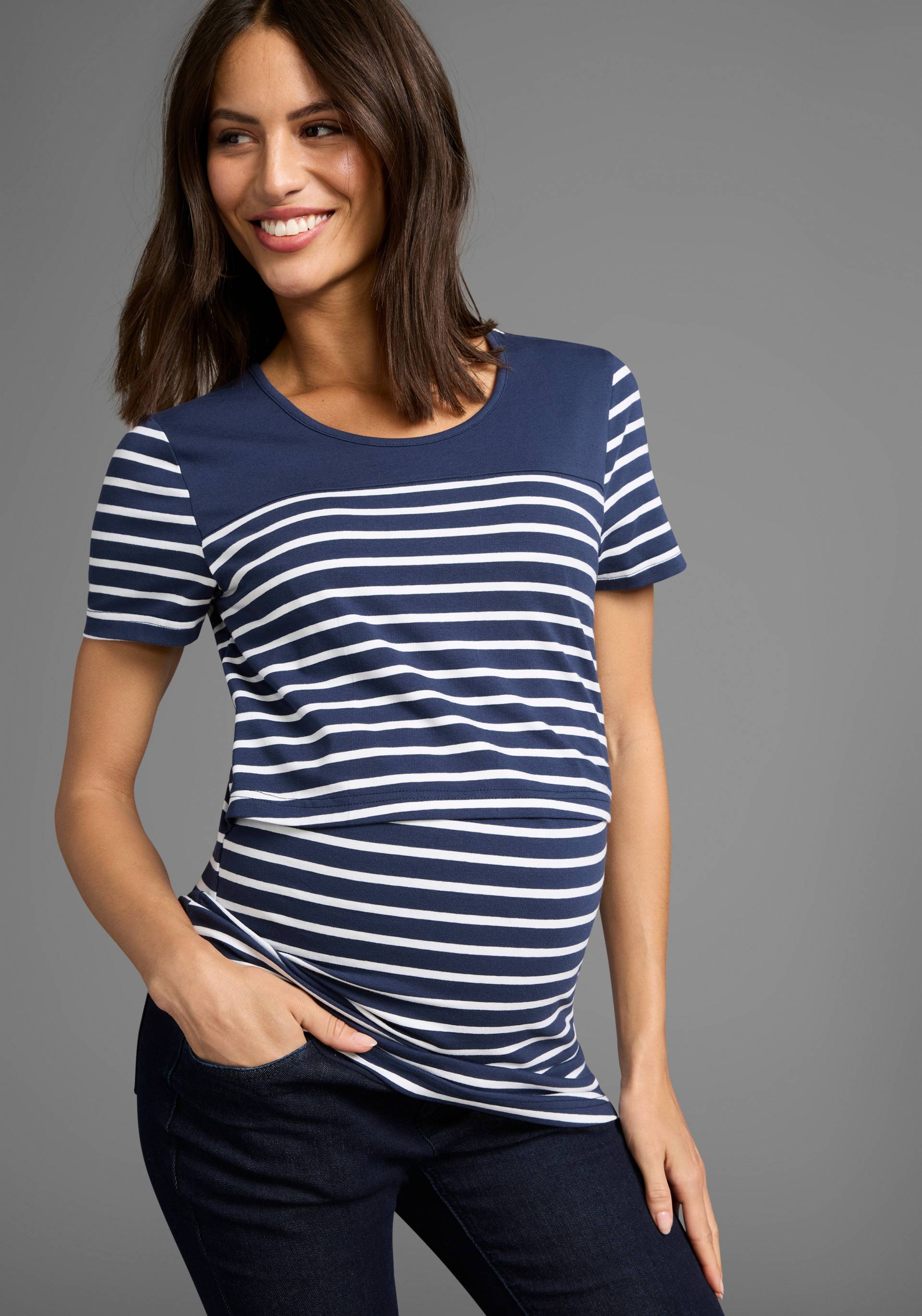 Neun Monate Umstandsshirt »Schwangerschaft und Still-Shirt«, für bequemes Stillen Neun Monate Umstandsshirt »Schwangerschaft und Still-Shirt«, für bequemes Stillen von Neun Monate