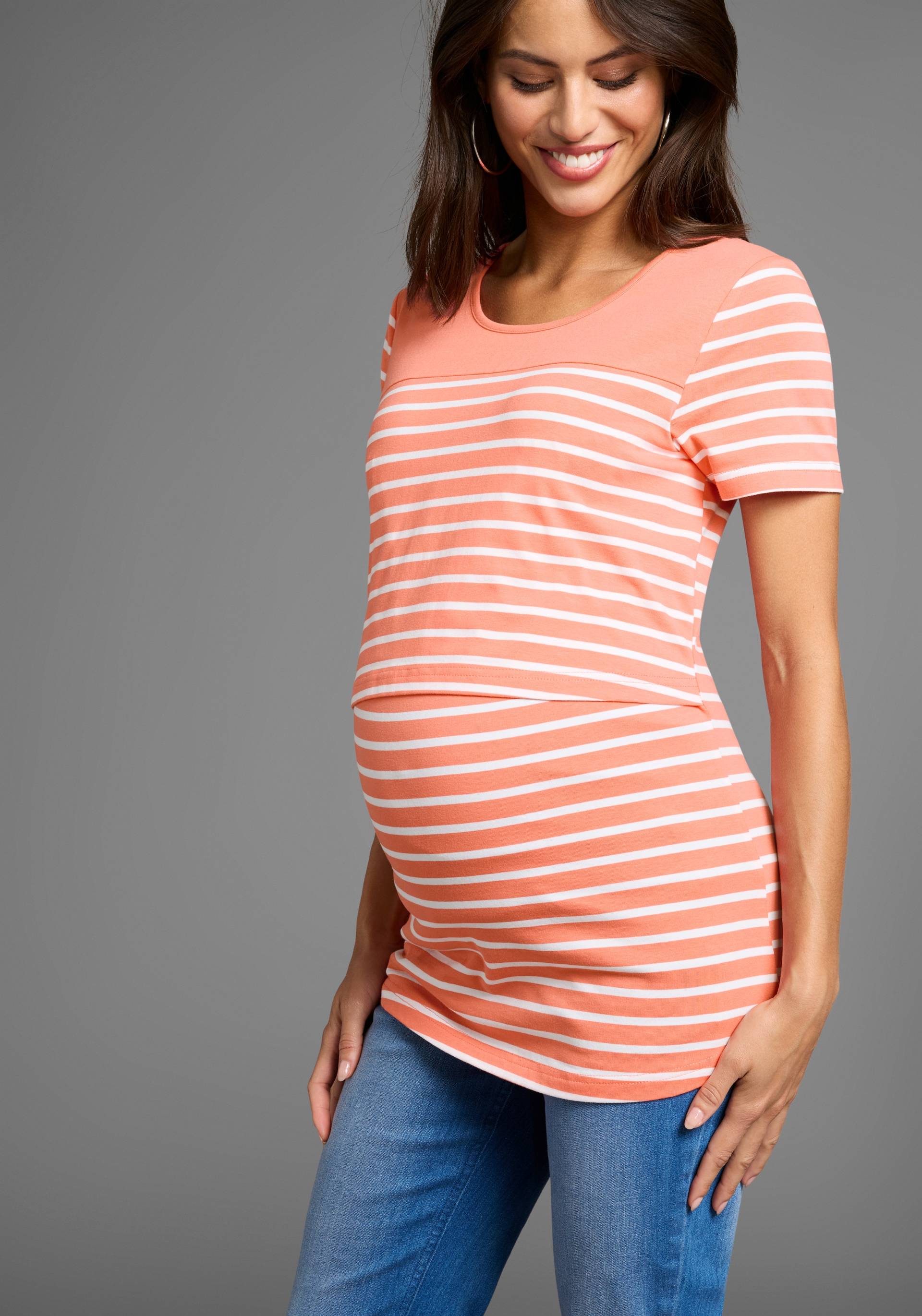 Neun Monate Umstandsshirt »Schwangerschaft und Still-Shirt«, für bequemes Stillen Neun Monate Umstandsshirt »Schwangerschaft und Still-Shirt«, für bequemes Stillen von Neun Monate