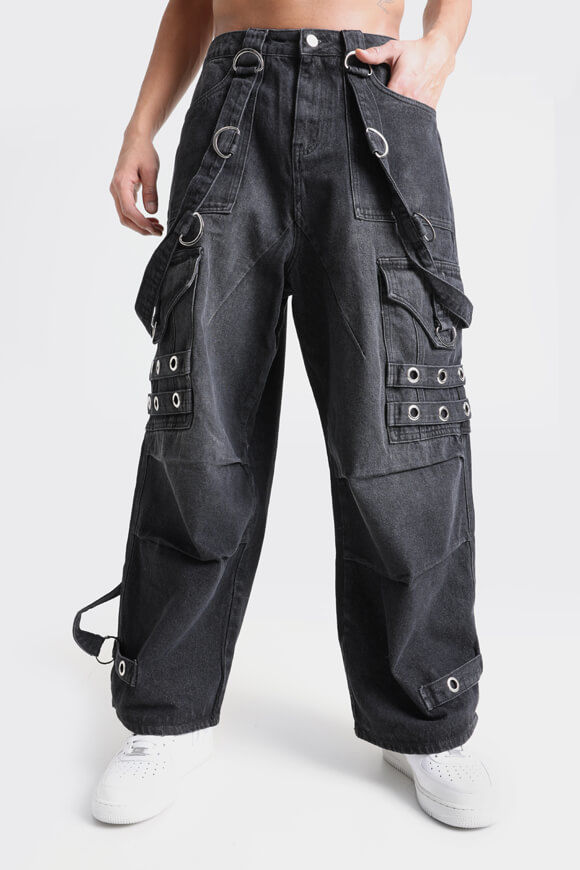 Nevertheless Baggy Cargo Jeans | Gewaschen Schwarz | Herren  | 28 von Nevertheless