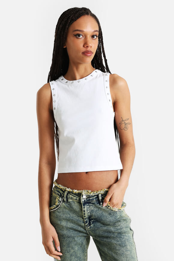 Nevertheless Crop Tanktop | Weiss | Damen  | L von Nevertheless