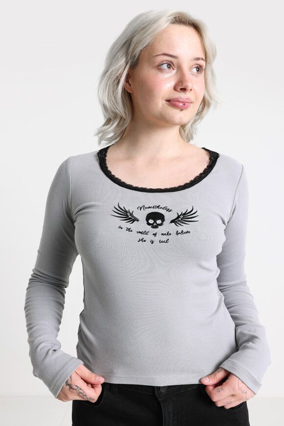 Nevertheless Langarmshirt | Grau | Damen  | L von Nevertheless