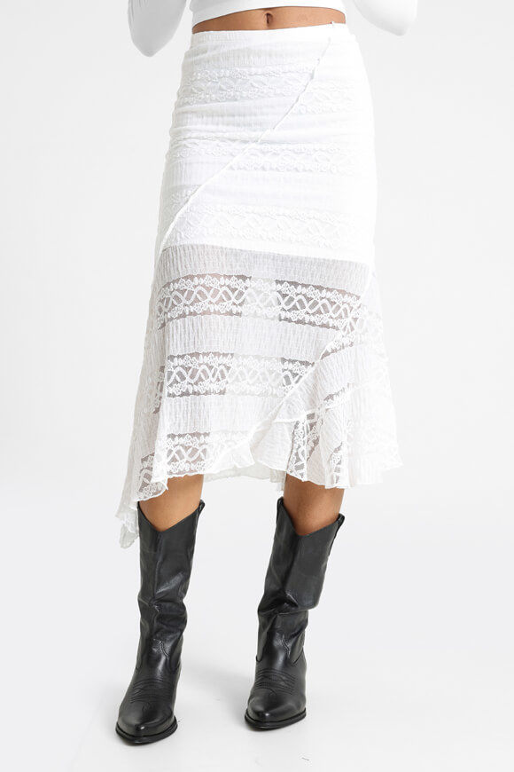 Nevertheless Midi Spitzenrock | Offwhite | Damen  | L von Nevertheless