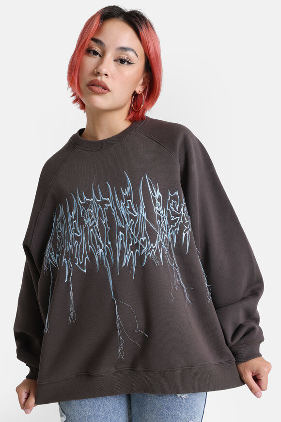Nevertheless Oversize Sweatshirt | Dunkelgrau | Damen  | S von Nevertheless