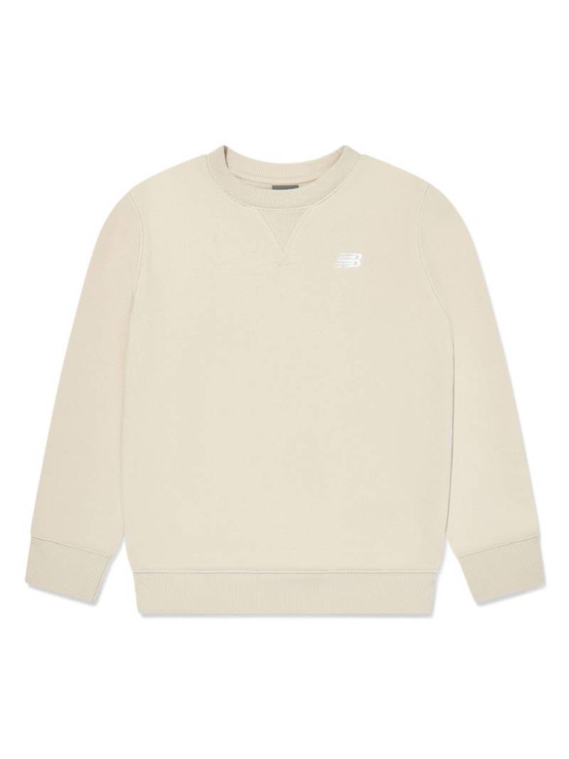 New Balance Kids brushed logo-print sweater - Neutrals von New Balance Kids