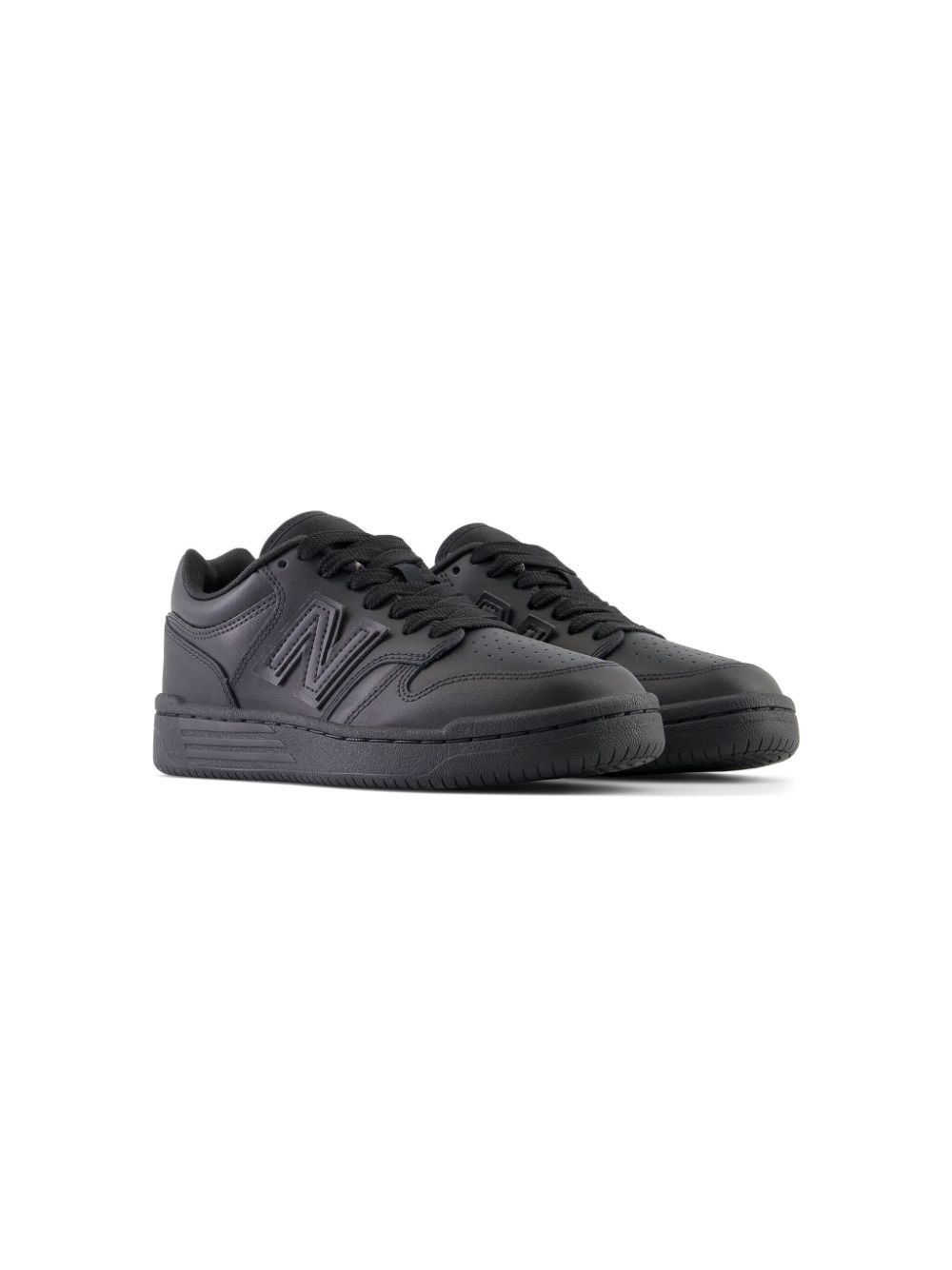 New Balance Kids lace-up leather trainers - Black von New Balance Kids