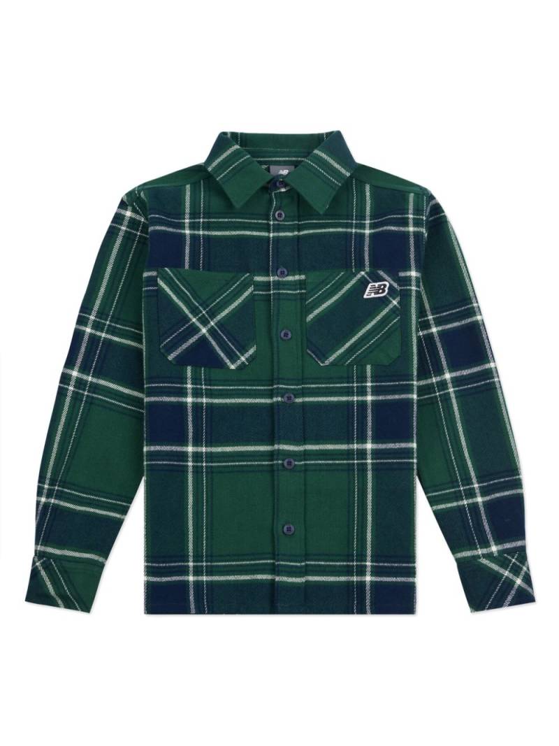 New Balance Kids logo-embroidered shirt - Green von New Balance Kids