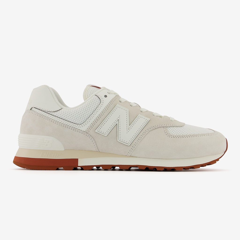 New Balance 574 Boston Red Brick Freizeitschuhe Herren, weiss, Grösse: 40 von New Balance