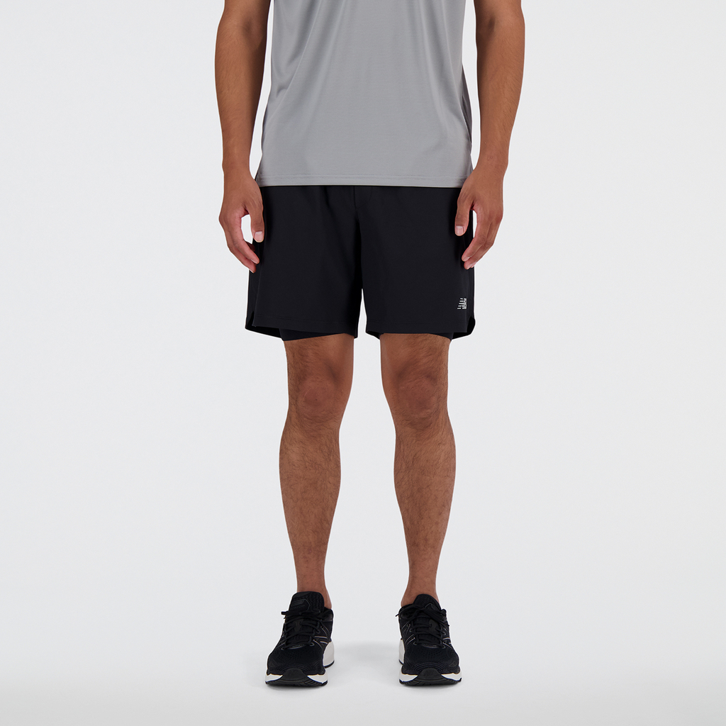 New Balance AC Seamless Short 7 Inch 2-in-1 Regular Fit Herren, schwarz, Grösse: S von New Balance