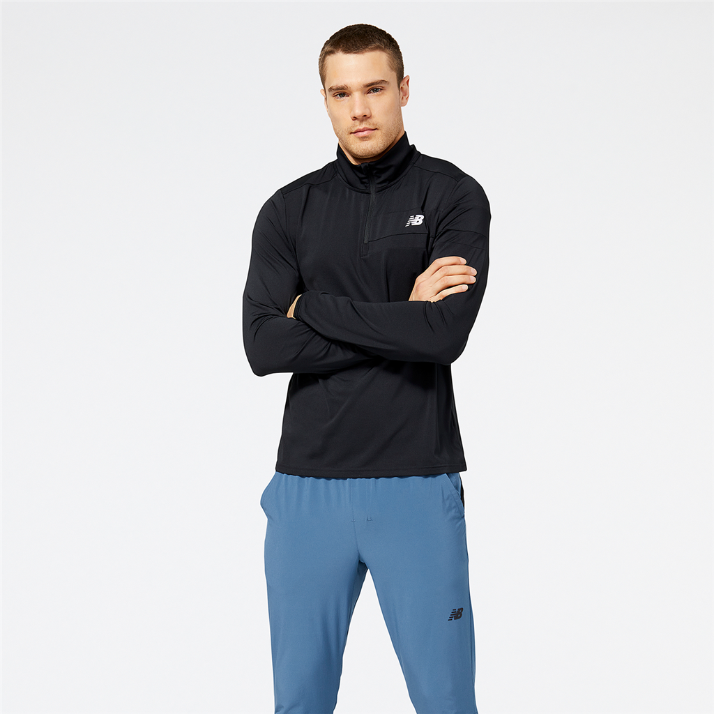 New Balance Accelerate Half Zip Athletic Fit Herren, schwarz, Grösse: S von New Balance