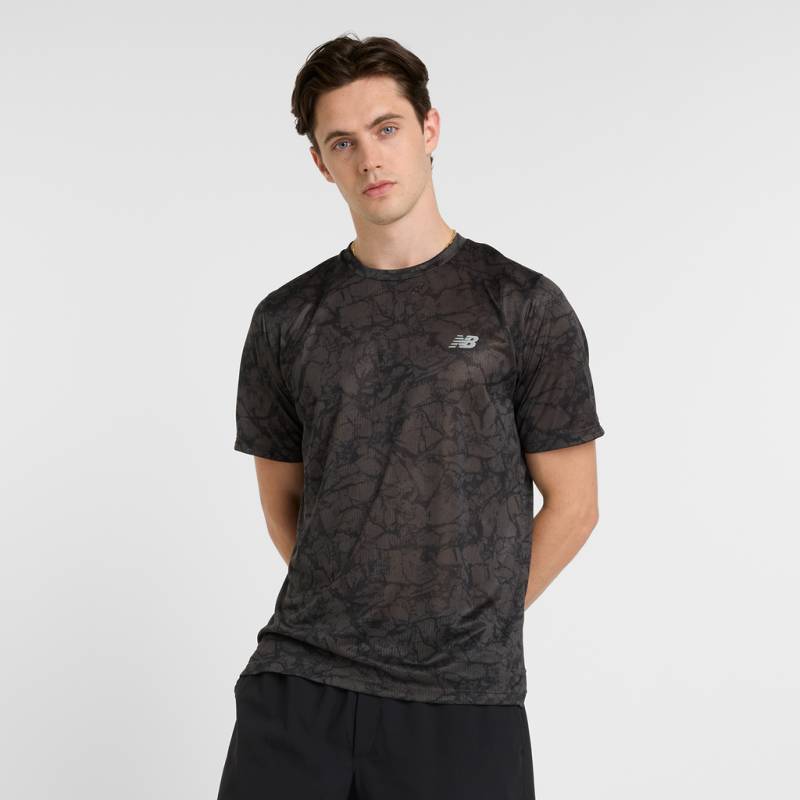 New Balance Athletics Printed T-Shirt Regular Fit Herren, schwarz, Grösse: XS von New Balance