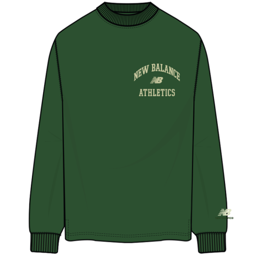 New Balance Athletics Varsity Graphic Mock Longsleeve - grün (Grösse: L) von New Balance