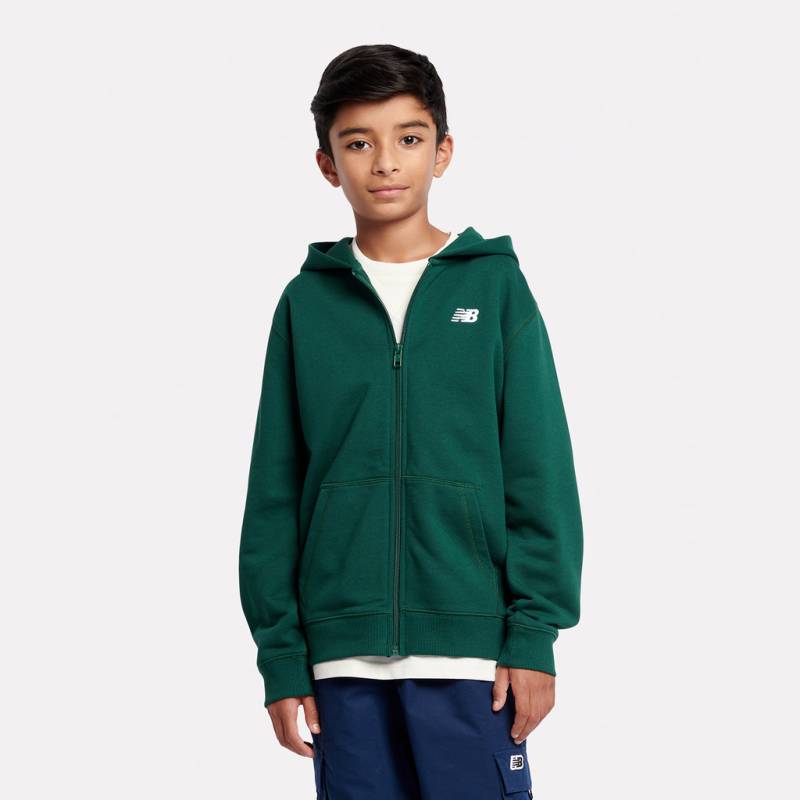 New Balance B New Balance French Terry Small Logo FZ Hoodie  Jungen, grün, Grösse: 7-8 Years von New Balance