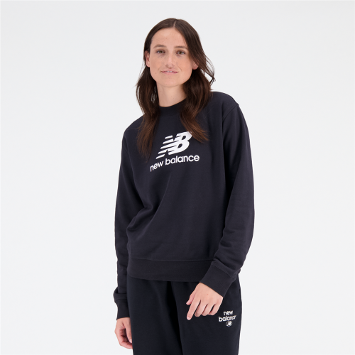 New Balance Damen Essentials Stacked Logo Crew - schwarz (Grösse: L) von New Balance