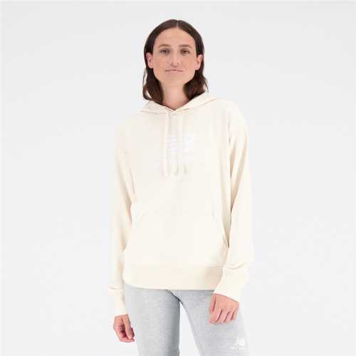 New Balance Damen Essentials Stacked Logo Hoodie - beige (Grösse: M) von New Balance