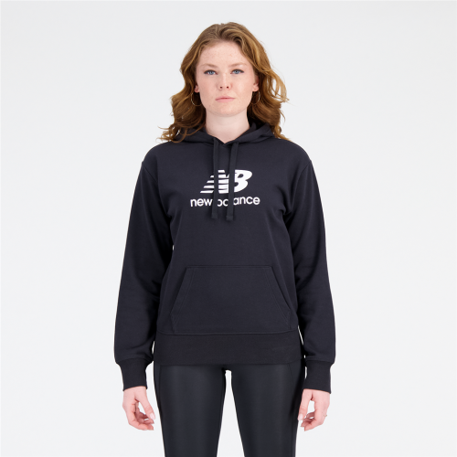 New Balance Damen Essentials Stacked Logo Hoodie - schwarz (Grösse: M) von New Balance