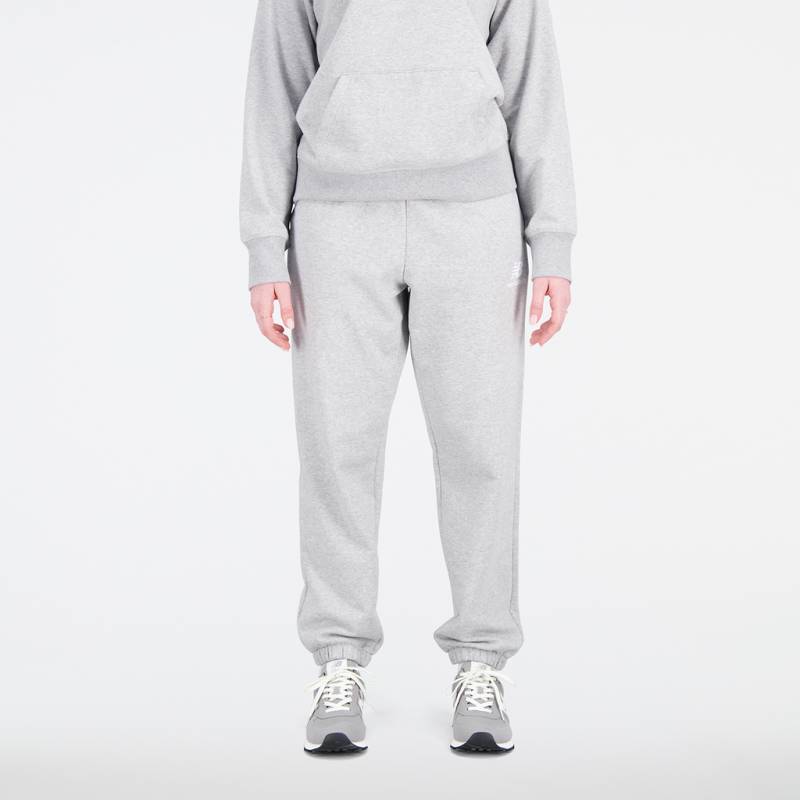 New Balance Damen Freizeithose W Essentials Stacked Logo Sweatpant, Grau, Relaxed Fit Fit, ideal für Freizeit & Reisen von New Balance