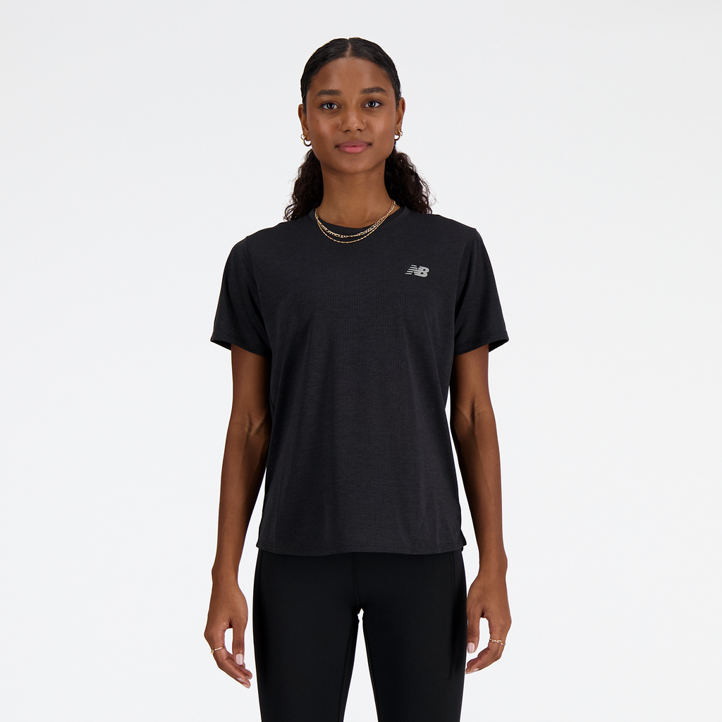 New Balance Damen Funktionsshirt W NB Athletics  Sleeve, Schwarz, Regular Fit, ideal für Training, Fitness & Running von New Balance