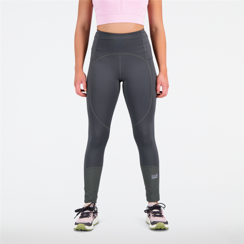 New Balance Damen Impact Run AT High Rise Tight - grau (Grösse: L) von New Balance