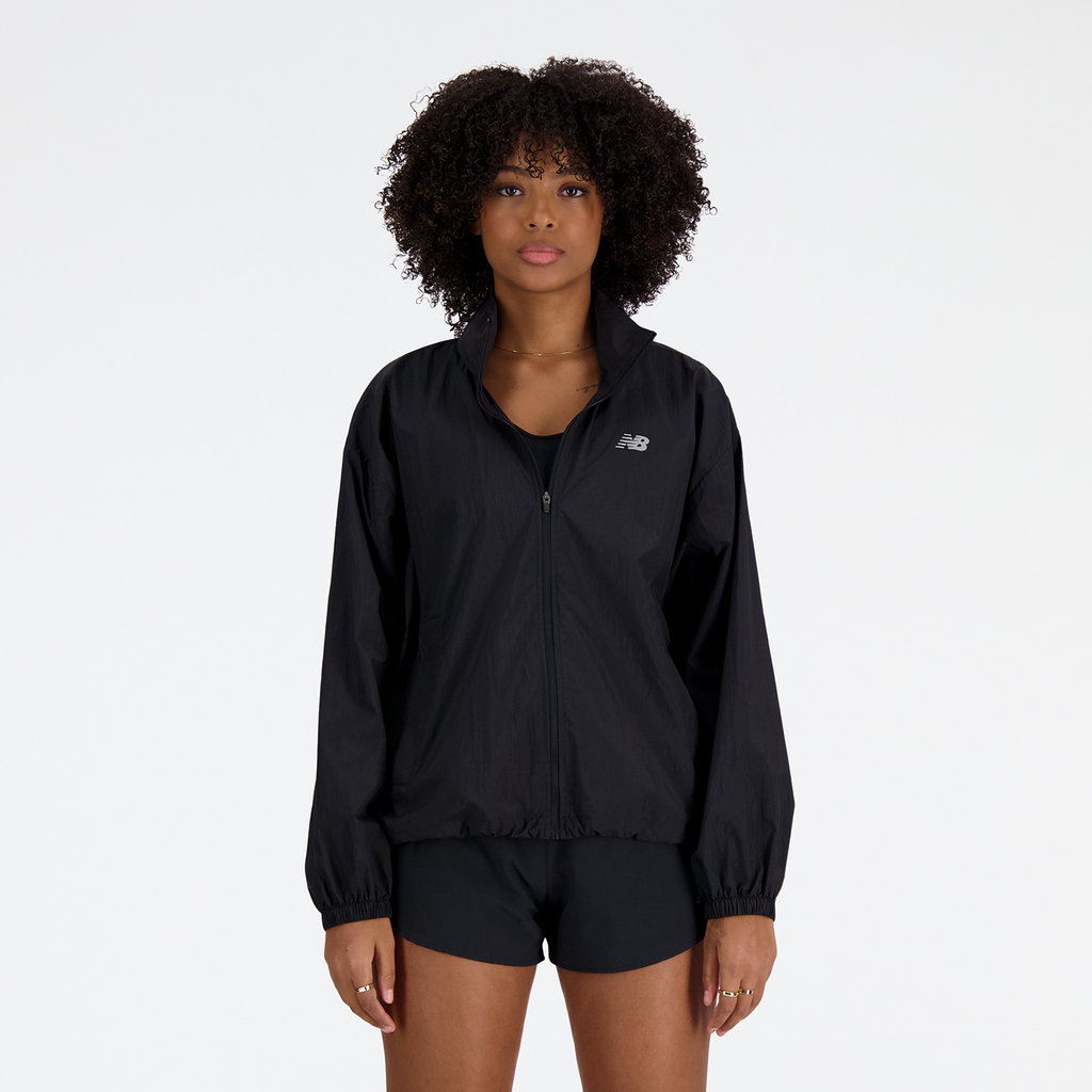 New Balance W NB Athletics Woven Jacket Oversized Fit Damen, schwarz, Grösse: XS von New Balance