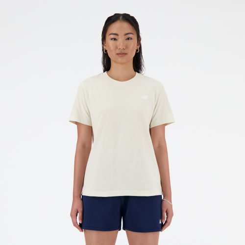 New Balance Damen New Balance Jersey Small Logo T-Shirt - beige (Grösse: L) von New Balance