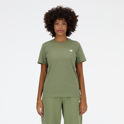 New Balance Damen New Balance Jersey Small Logo T-Shirt - grün (Grösse: L) von New Balance