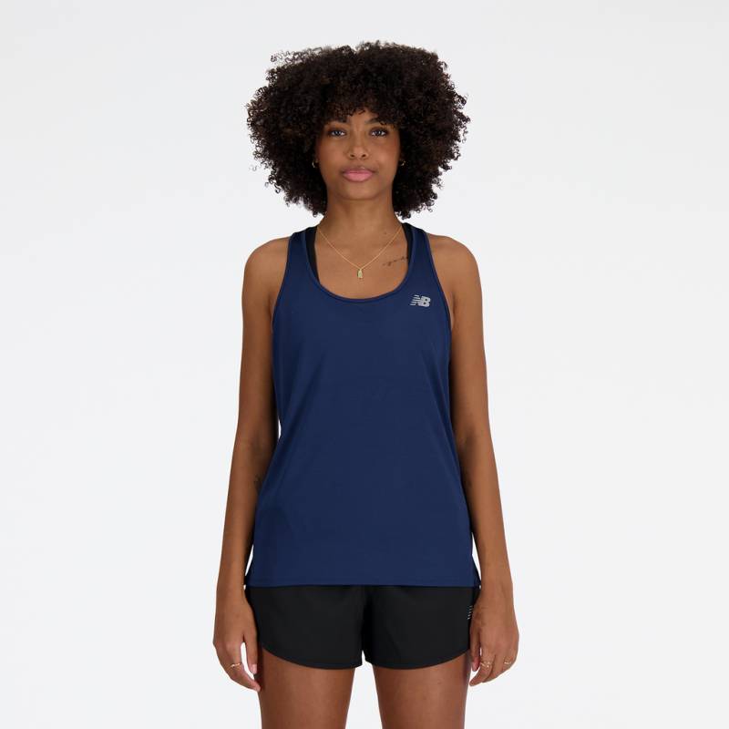 New Balance Damen Tops und Tanks W  Tank, Blau, Athletic Fit, ideal für Training, Fitness & Running von New Balance