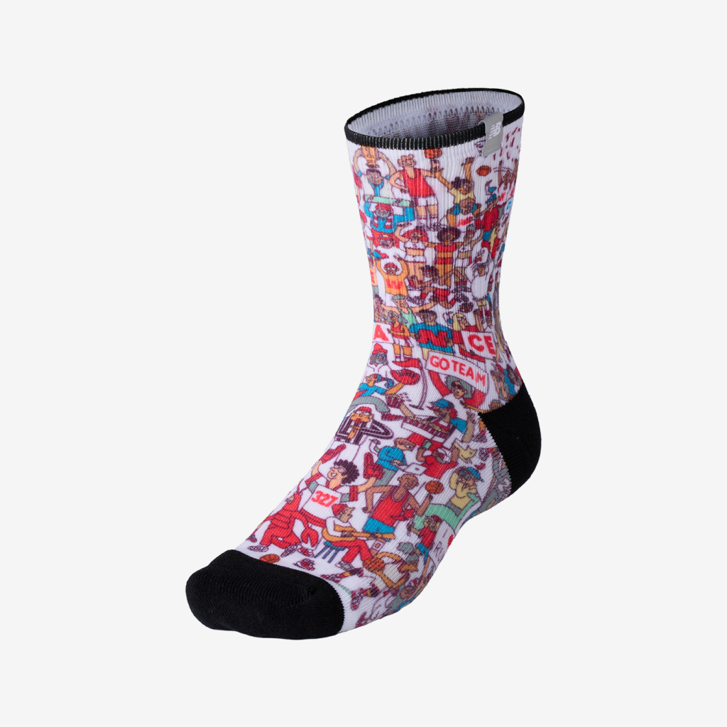 New Balance Digital Print Crew Socks 1 Pair  Unisex, weiss, Grösse: S von New Balance