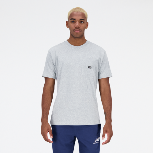 New Balance Essentials Reimagined Pocket T-Shirt - grau (Grösse: S) von New Balance