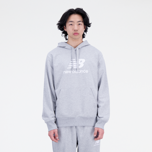 New Balance Essentials Stacked Logo Hoodie - grau (Grösse: L) von New Balance