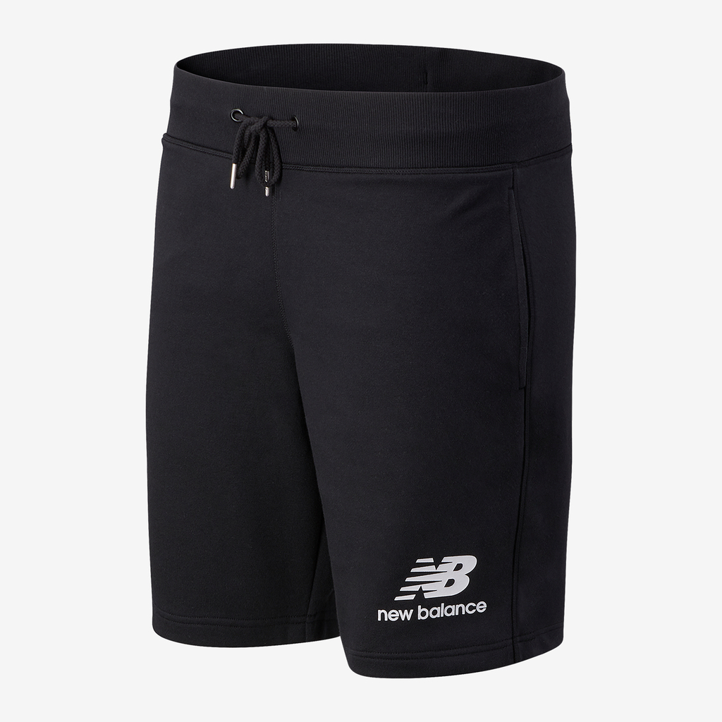 New Balance Essentials Stacked Logo Short Athletic Fit Herren, schwarz, Grösse: S von New Balance