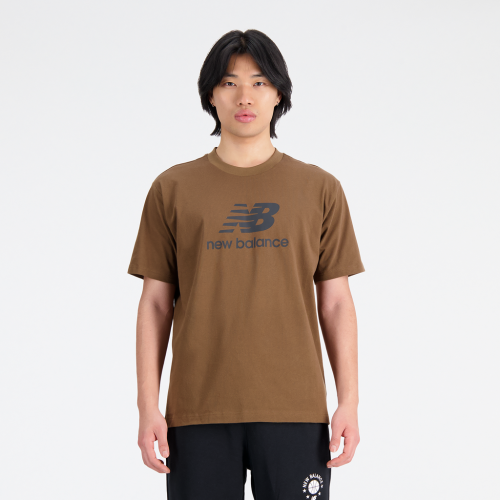 New Balance Essentials Stacked Logo T-Shirt - braun (Grösse: L) von New Balance