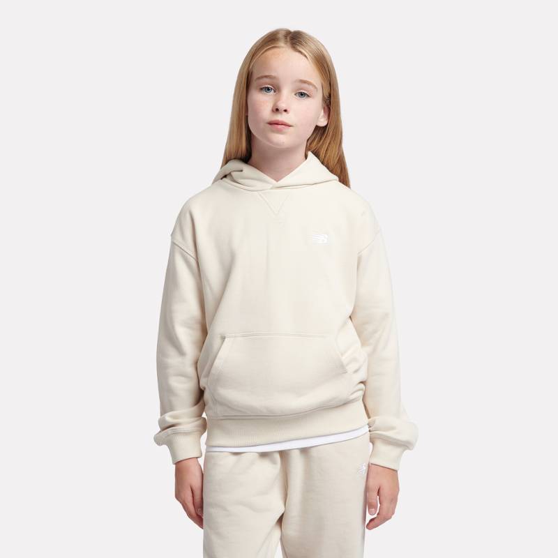 New Balance G New Balance French Terry Small Logo Hoodie  Mädchen, beige, Grösse: 7-8 Years von New Balance