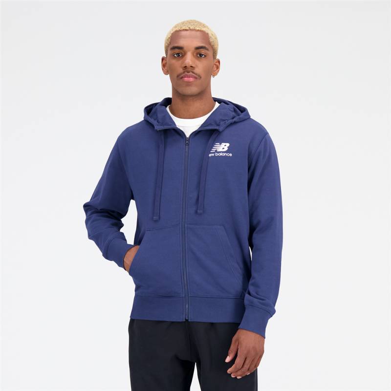 New Balance Herren Freizeitjacke Essentials Stacked Logo Jacket, Blau, Relaxed Fit Fit, ideal für Freizeit & Reisen von New Balance