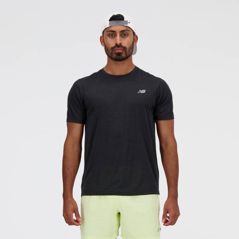 New Balance NB Athletics Run T-Shirt Regular Fit Herren, schwarz, Grösse: S von New Balance