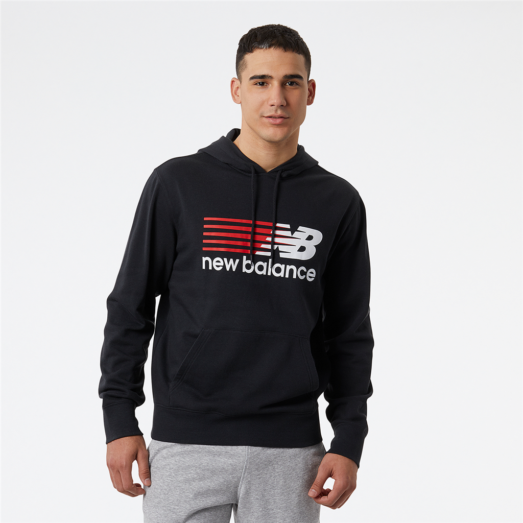 New Balance Herren Kapuzenpullover NB Classic Hoodie, Schwarz, Relaxed Fit Fit, ideal für Freizeit & Reisen von New Balance