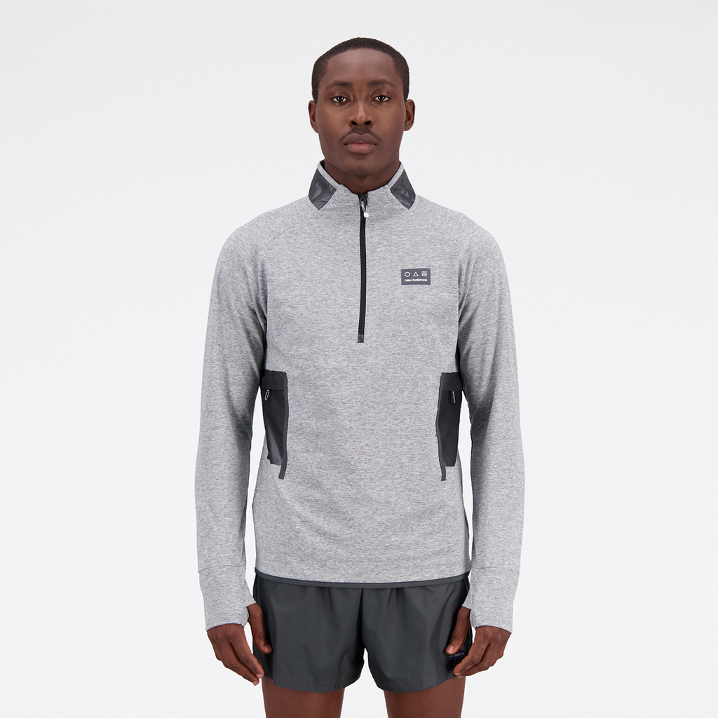 New Balance Impact Run AT Spinnex 1/2 Zip Athletic Fit Herren, grau, Grösse: S von New Balance