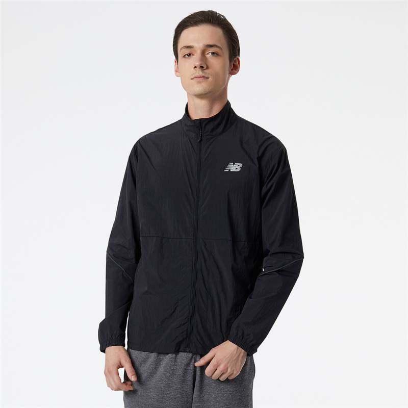 New Balance Herren Laufjacke Impact Run Jacket, Schwarz, Athletic Fit, ideal für Training, Fitness & Running von New Balance