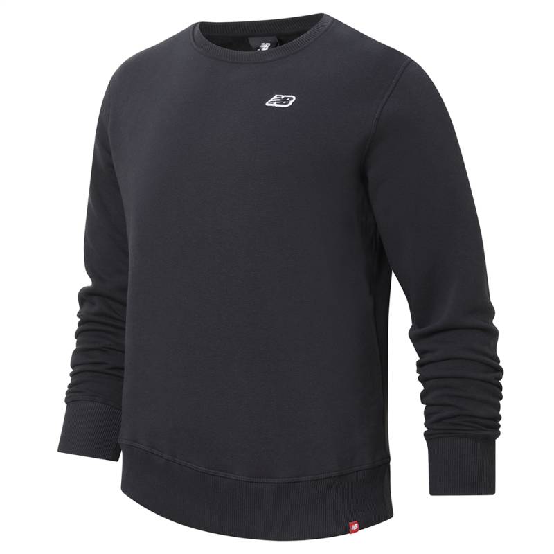 New Balance Herren Sweatshirt und Pullover NB Small Logo Crew Sweat, Schwarz, Relaxed Fit Fit, ideal für Freizeit & Reisen von New Balance