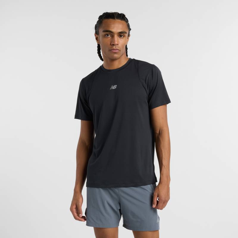 New Balance Jacquard T-Shirt Regular Fit Herren, schwarz, Grösse: XS von New Balance