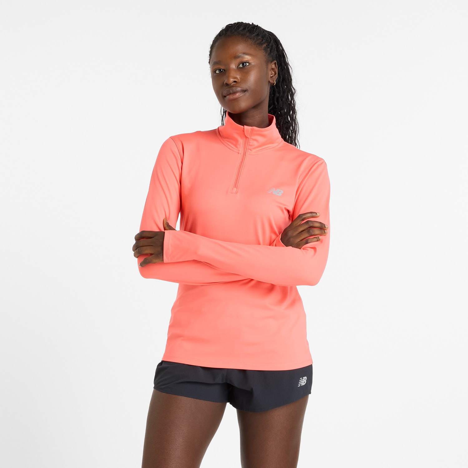 New Balance Laufshirt »Sport Essentialspace Dye Quarter Zip PINK TAFFY« von New Balance