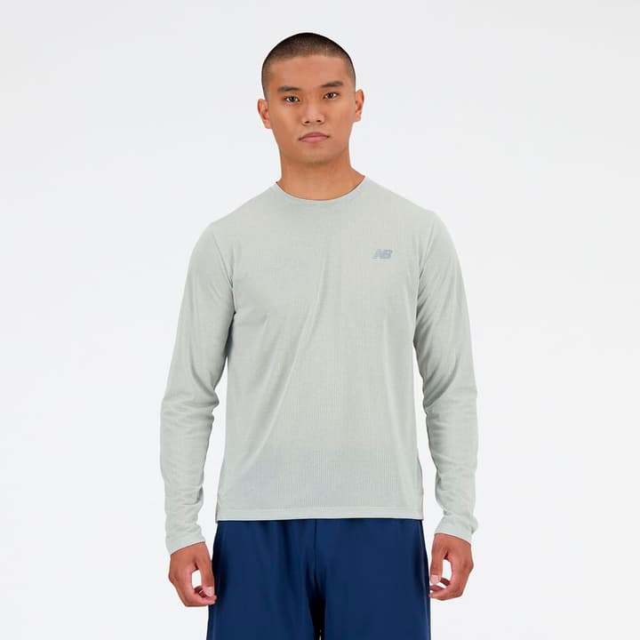 New Balance NB Athletics Run Long Sleeve T-Shirt Langarmshirt kitt von New Balance