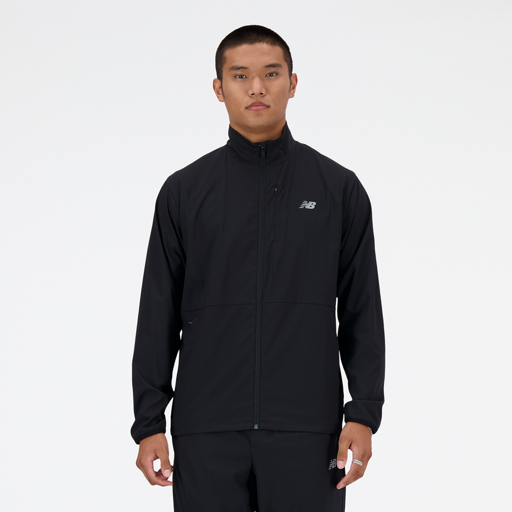 New Balance NB Athletics Stretch Woven Jacket Regular Fit Herren, schwarz, Grösse: S von New Balance