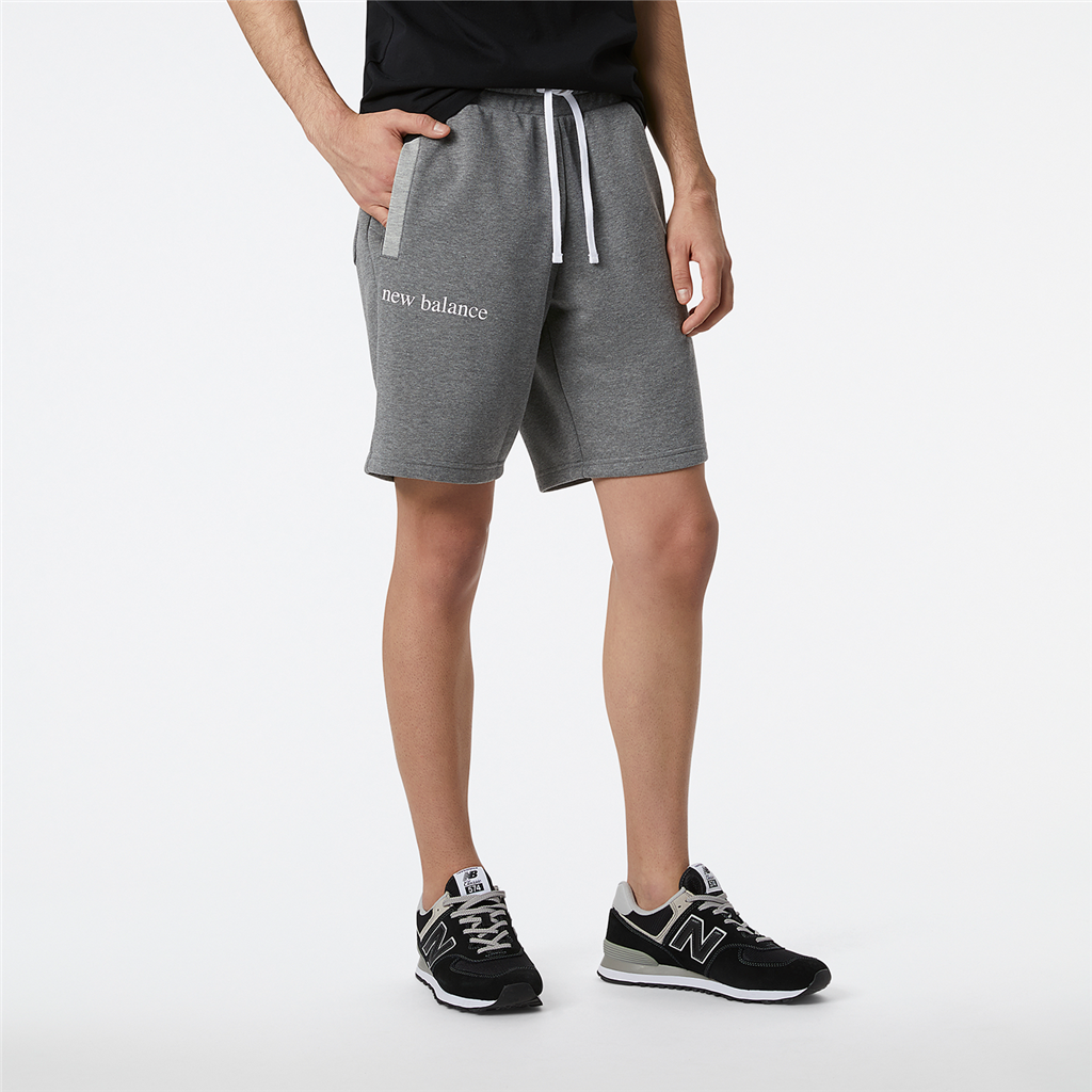 New Balance NB Essentials Pure Balance Fleece Short Relaxed Fit Herren, grau, Grösse: S von New Balance