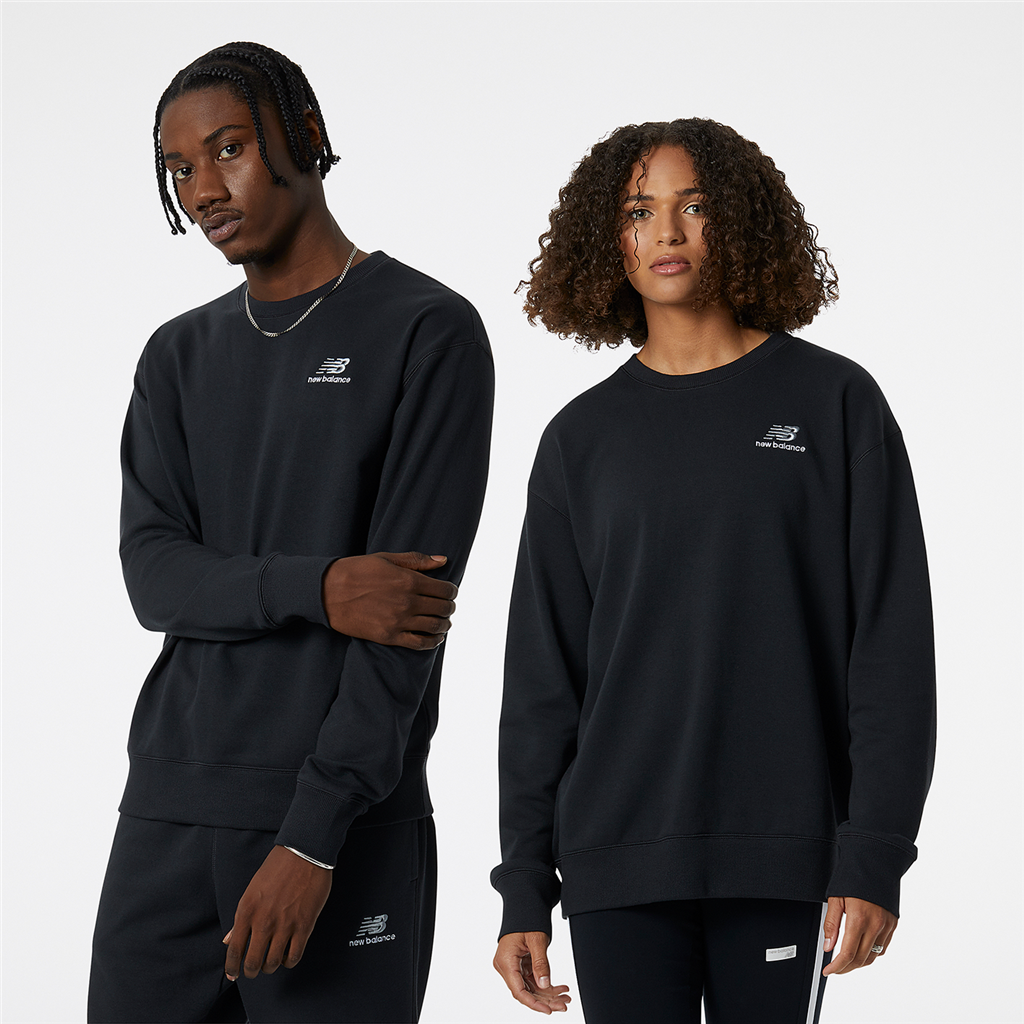 New Balance NB Essentials uni-ssentials Crew Relaxed Fit Unisex, schwarz, Grösse: U0 von New Balance