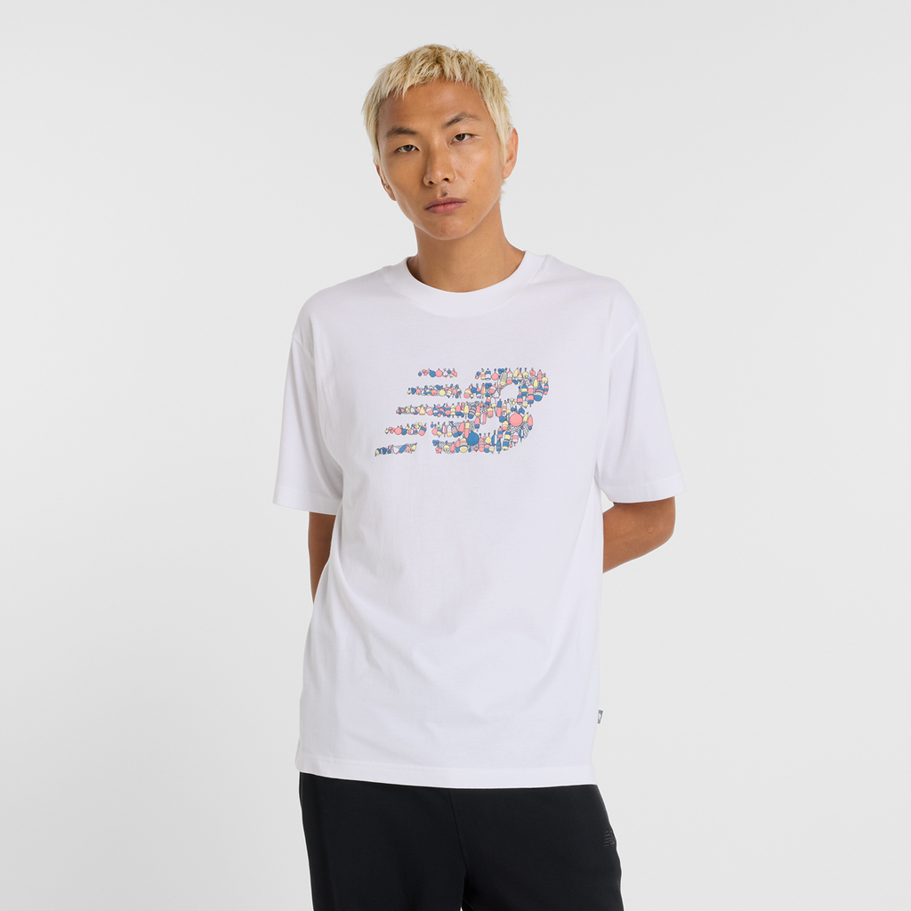 New Balance Nautical Logo T-Shirt Relaxed Fit Herren, weiss, Grösse: XS von New Balance