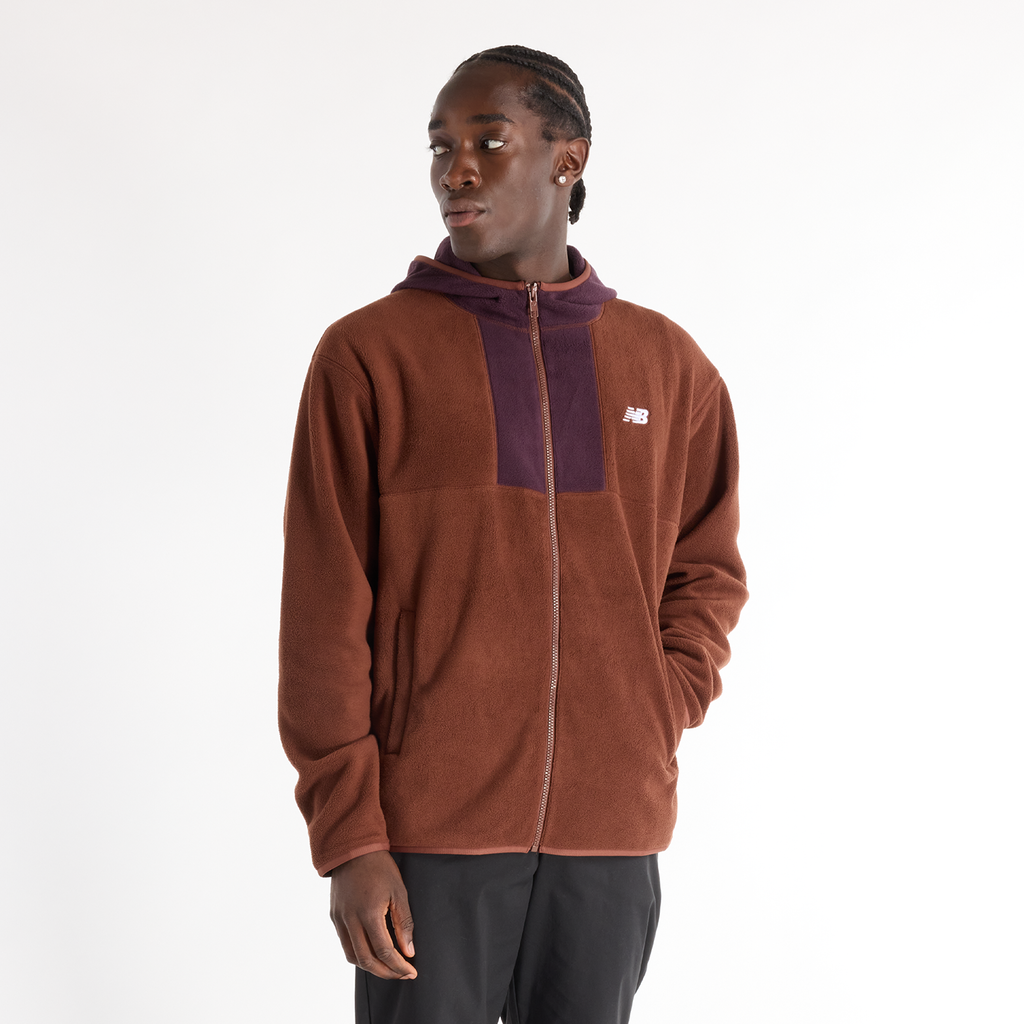 New Balance Polar Fleece Hooded Jacket Relaxed Fit Herren, braun, Grösse: XS New Balance Polar Fleece Hooded Jacket Relaxed Fit Herren, braun, Grösse: XS von New Balance